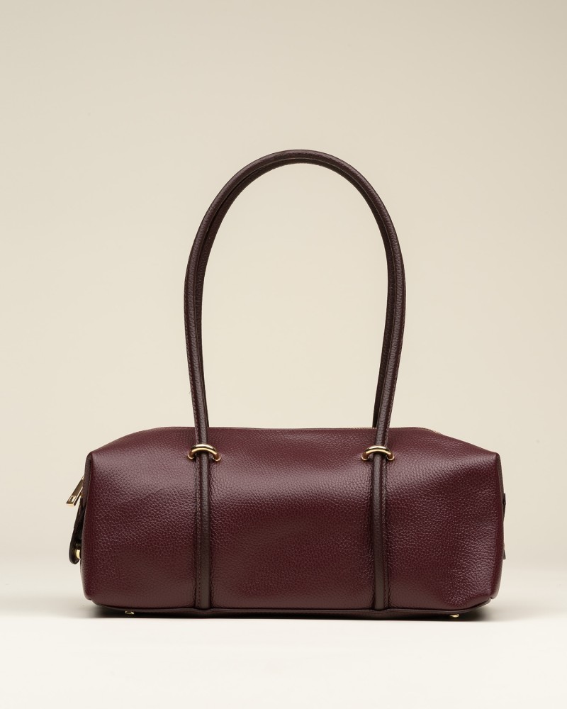 Bolso Piel Hombro Grande Burdeos 1