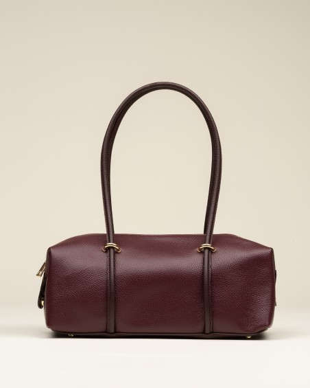 Bolso Piel Hombro Grande Burdeos 1