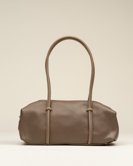 Bolso Piel Hombro Grande Topo 1