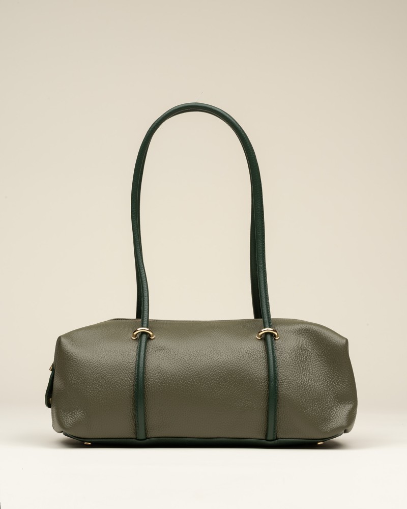 Bolso Piel Hombro Grande Verde 1