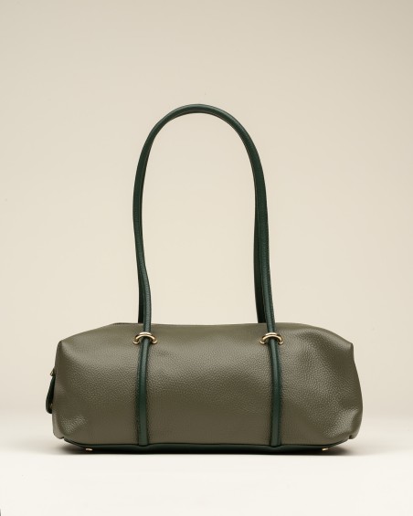 Bolso Piel Hombro Grande Verde 1