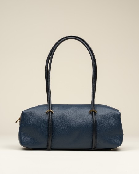 Bolso Piel Hombro Grande Marino 1