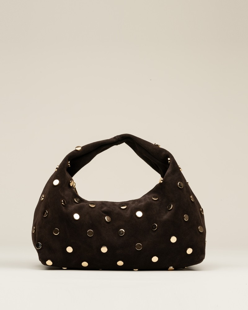 Bolso De Mano Ante Tachas Choco 1