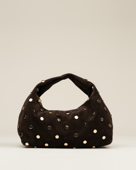 Bolso De Mano Ante Tachas Choco 1